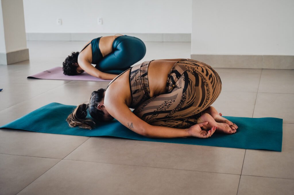 two women during a yoga session